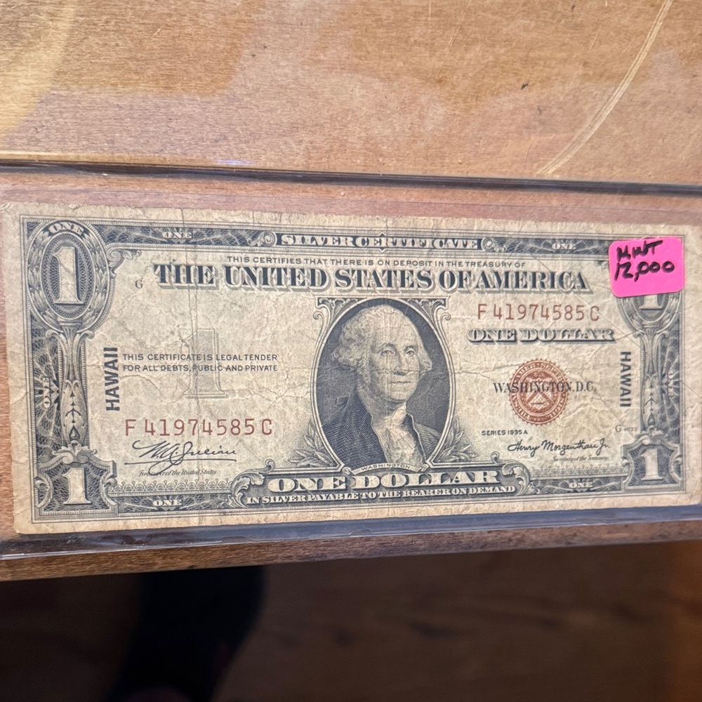 Vintage Hawaii Emergency Print Deposit able and collectible currency..